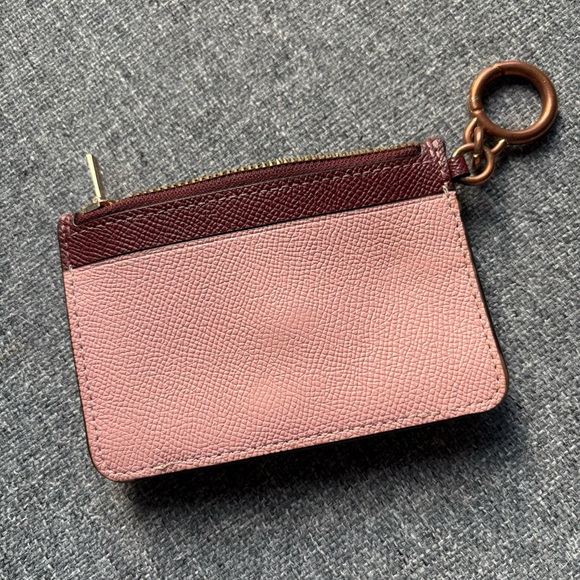 Coach Powder Pink Wine Multi Key Card Holder Attachment Card Case - Picture 5 of 7